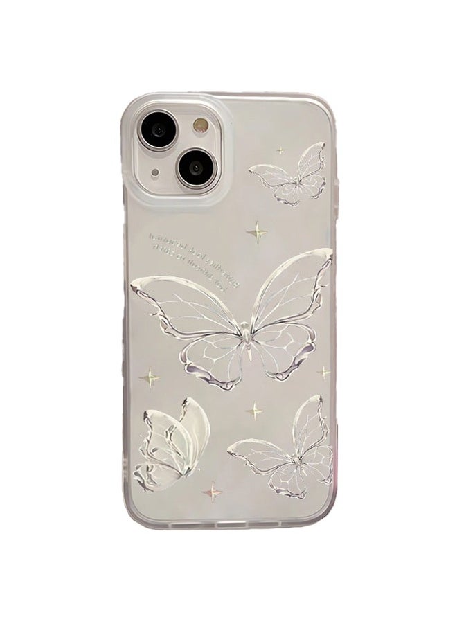 Generic - Simple iPhone 11 series transparent hollow silicone frosted material butterfly phone case, specially designed for women and girls - Image 1