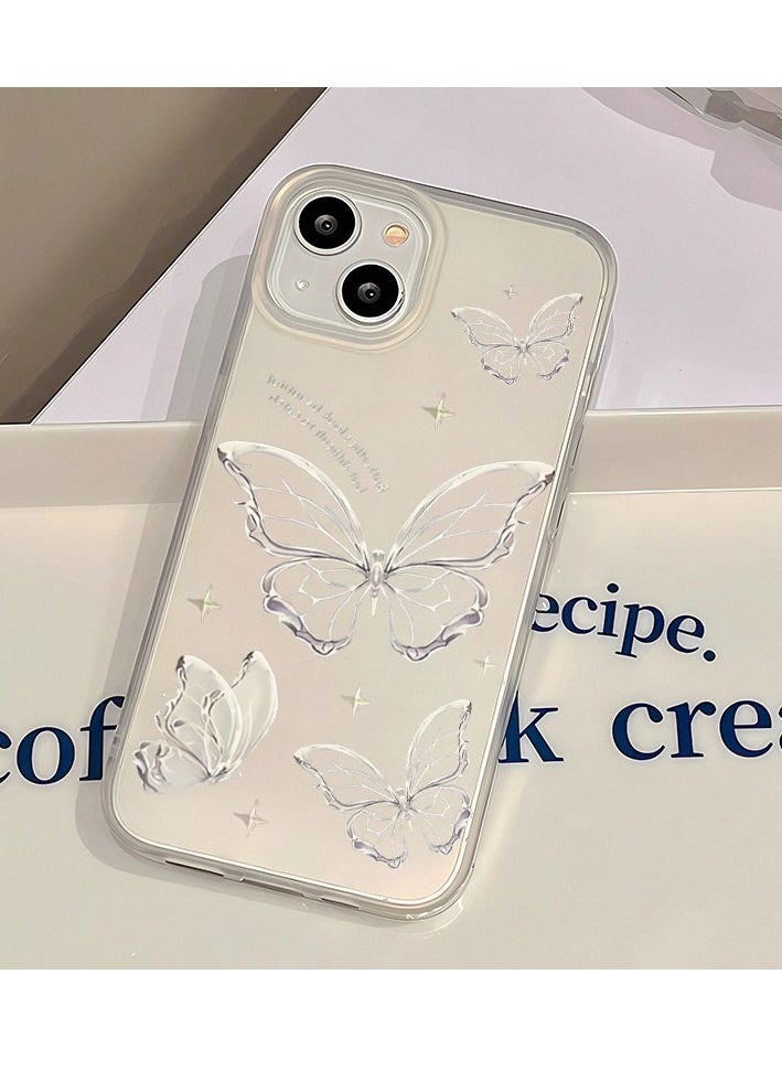 Generic - Simple iPhone 11 series transparent hollow silicone frosted material butterfly phone case, specially designed for women and girls - Image 1