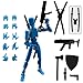 QAONIE Assembly Completed 3D Printed Figure 554inch Dummy13 with Weapon Expansion Set and Bracket Full Body Mechanical Movable Toy Desk Decoration Blue - Image 3