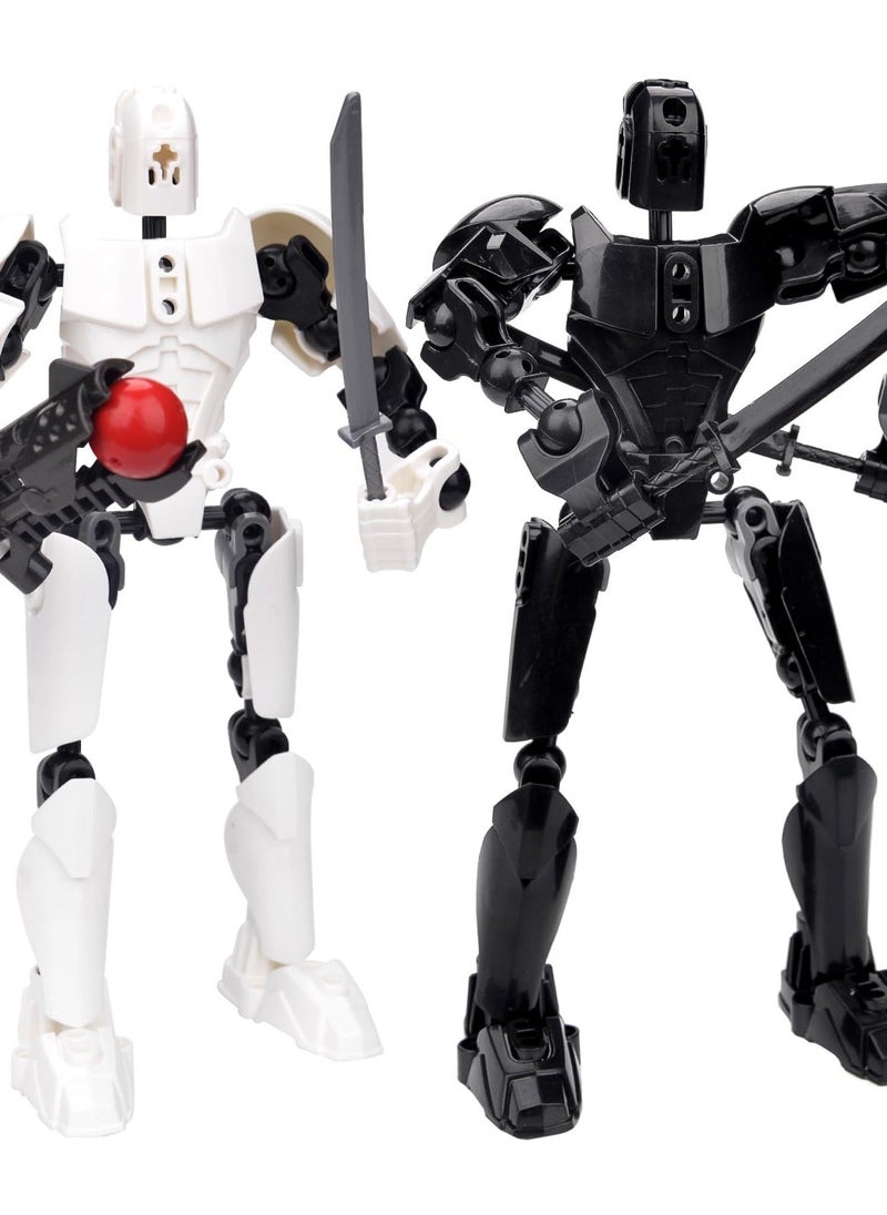 KASTWAVE - شخصيات أكشن Toy Lucky 13، شخصية أكشن T13، شخصيات روبوت متحركة متعددة المفاصل، شخصيات أكشن مطبوعة ثلاثية الأبعاد، ديكورات سطح المكتب المنزلية هدايا لمحبي الألعاب، أبيض/أسود - Image 1