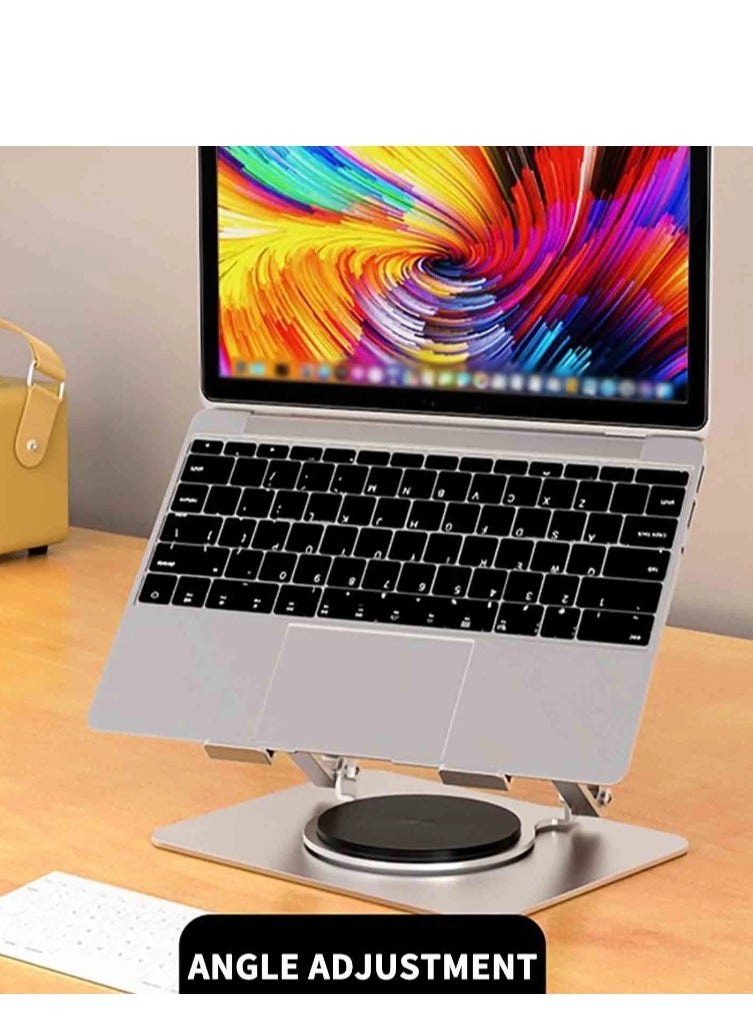 ARNOTEC - Laptop Stand for Desk with 360° Rotating Base, Multi-Angle Adjustable Laptop Stands, Foldable Laptop Riser Compatible with 10 to 15.6 Inches PC Computer - Image 1