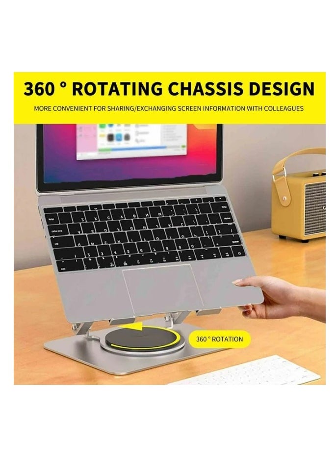 ARNOTEC - Laptop Stand for Desk with 360° Rotating Base, Multi-Angle Adjustable Laptop Stands, Foldable Laptop Riser Compatible with 10 to 15.6 Inches PC Computer - Image 1