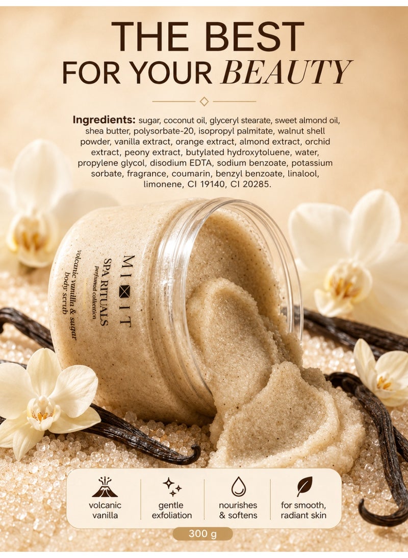 MIXIT Spa Rituals Volcanic Vanilla & Sugar Smoothing Body Scrub, Exfoliating Detox Scrub, 300g - Image 5