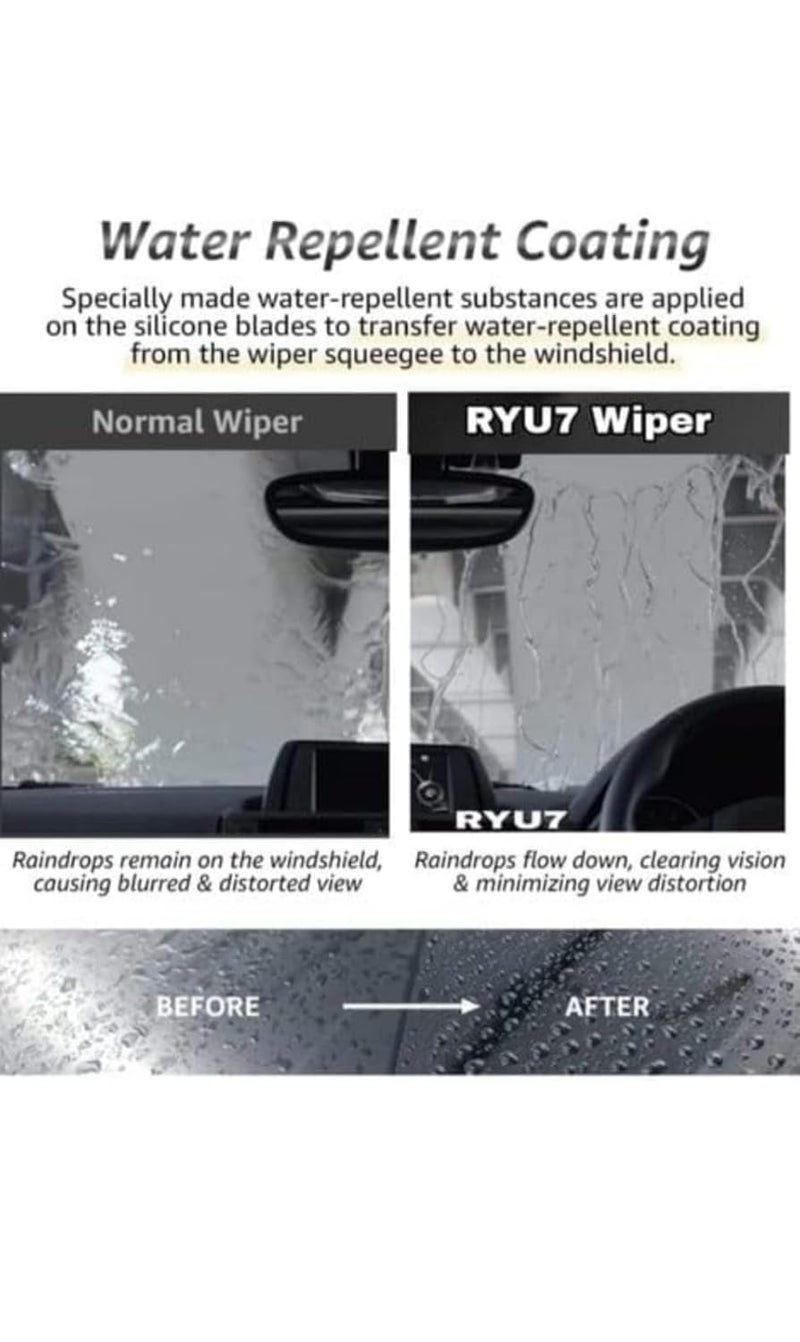 RYU7 Front Specific Wiper Blades Fits For Cayenne 2008-2017(92A allroad) Size -26" 26" (Pack of 2) - Image 3