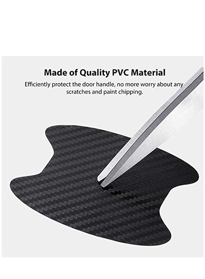 Car Door Handle Cup Protector, Universal 3D Carbon Fiber Car Door Handle Paint Guard, Side Sticker, Prevent Paint Chipping, Auto Door Handle Scratch Cover Guard Protective Film 16 Pieces