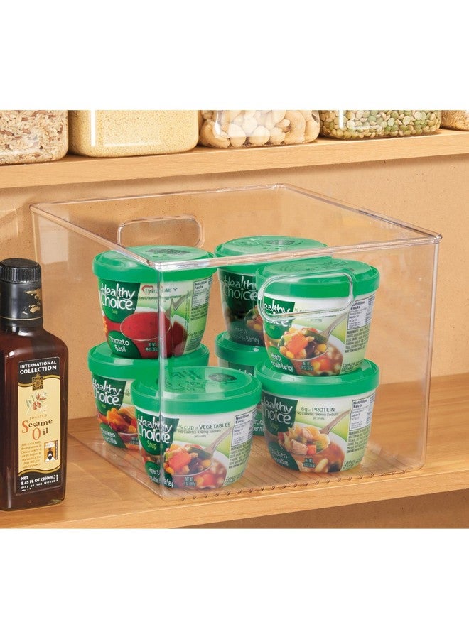 mDesign Plastic Storage Organizer Container Bin for Kitchen Organization in Pantry, Cabinet, Countertop Fridge, Refrigerator, and Freezer - Hold Food, Drink, or Snacks, Ligne Collection, 2 Pack, Clear - Image 4