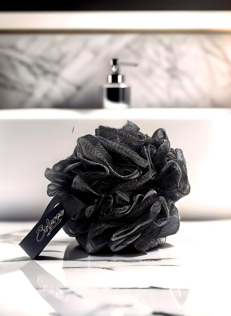 SOLARAE Charcoal Infused Scalp Brush soft Silicone Bristles and Bath Loofah Sponge Scrubber Exfoliator,  Body & Scalp Washing Scrubber for all Hair Types (BLACK) - Image 4