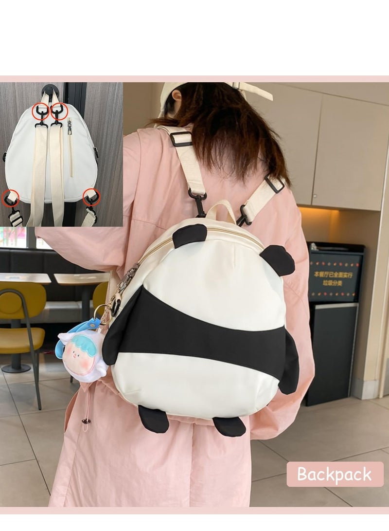 حقيبة ظهر صغيرة مقاومة للماء بنمط باندا للنساء، حقيبة ظهر مضادة للسرقة، حقيبة مدرسية خفيفة الوزن ومتينة للنساء والفتيات والطلاب - Image 2