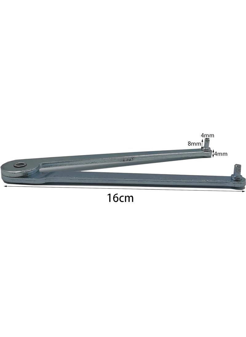 Boounyatin - Universal Adjustable Angle Grinder Wrench Adjustable Pin Spanner InstallRemoval Tool for Backing Pads on Angle Grinder 4mm Silver - Image 1