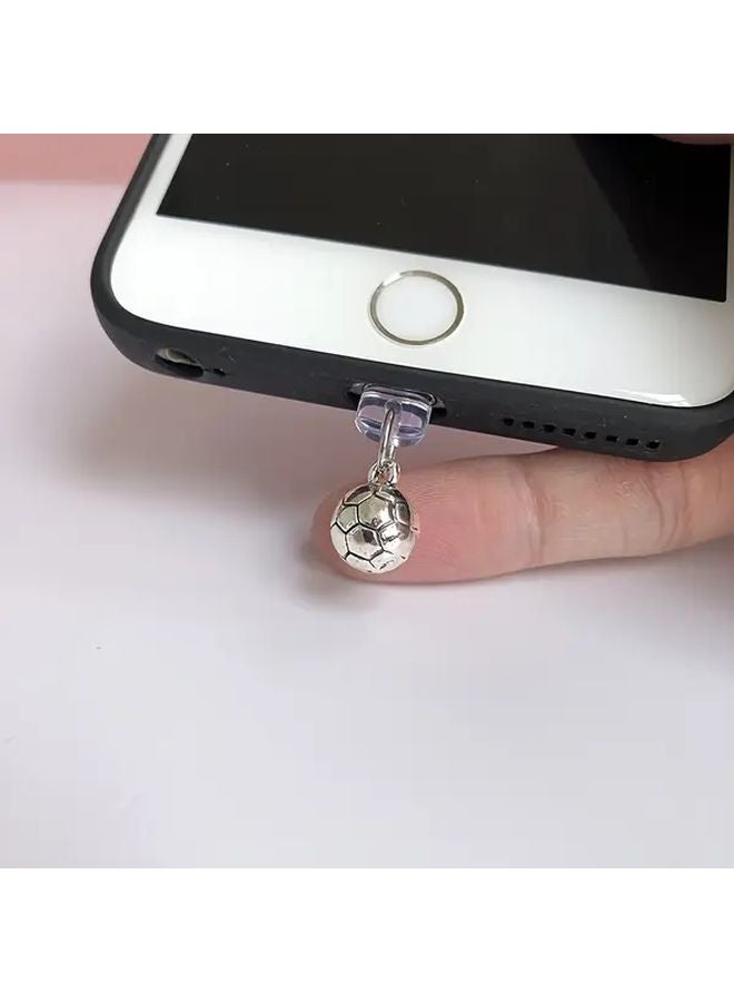 Mini 3D Football Phone Dust Plug Alloy For iPhone 6 14 Pro Max Charging Port Protector - Image 4