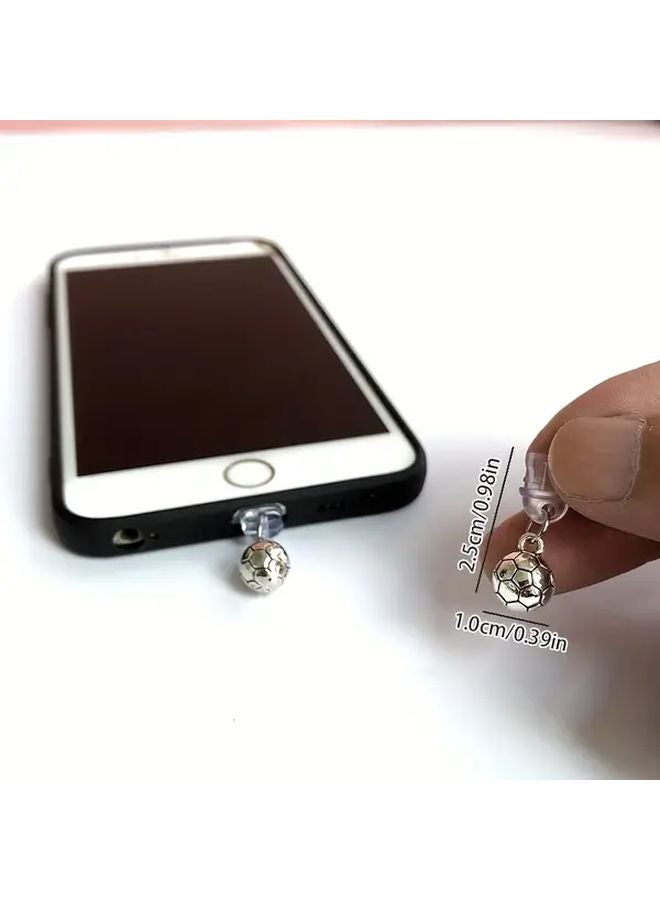 Mini 3D Football Phone Dust Plug Alloy For iPhone 6 14 Pro Max Charging Port Protector - Image 3