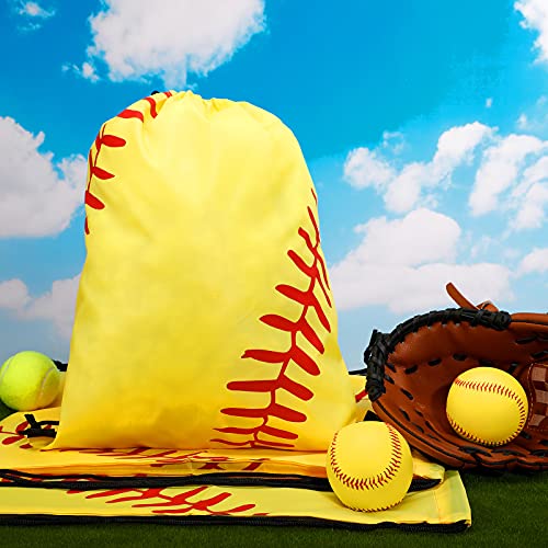 Shappy 12 Pcs 17 Inch Softball Style Drawstring Bag Sports Ball Backpack Drawstring Sack Cinch Bags for Team Gift Party Favors - Image 4