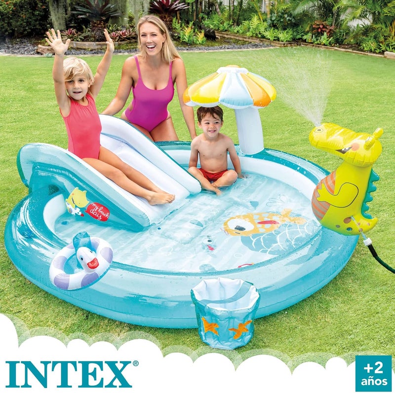Intex Gator Play Center Inflatable Pool with Slide and Sprayer - Image 2