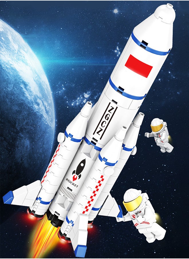 303 Pcs Space Rocket Launch Center Building Blocks Toys Construction Educational Learning STEM Toy Gift for Boys Girls All Ages  - Image 4