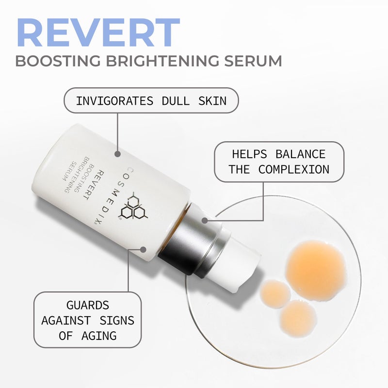COSMEDIX Revert Boosting Brightening Face Serum - Hydrating Facial Serum for Dark Spots & Uneven Skin Tone - Firming Skincare for Brighter & Natural Glow, All Skin Types, Cruelty Free - Image 2