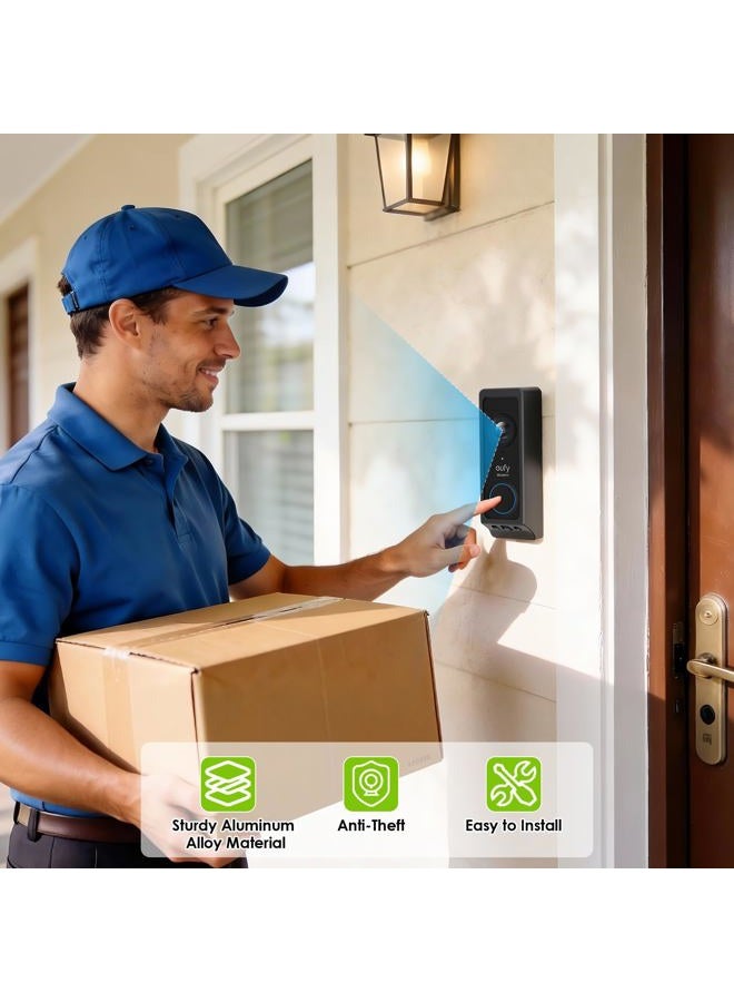Annkoifu حامل جرس باب لاصق بدون حفر لجهاز Eufy Doorbell E340 / Wyze Duo Cam Doorbell، حامل تركيب الباب لجهاز Eufy E340، لا يحجب مستشعر الحركة، حامل كاميرا مضاد للسرقة لكاميرا جرس باب Wyze - Image 5