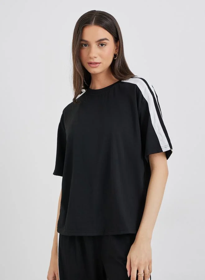 Take Two Take Two Side Striped Panel Regular T-Shirt and Joggers Co-Ords