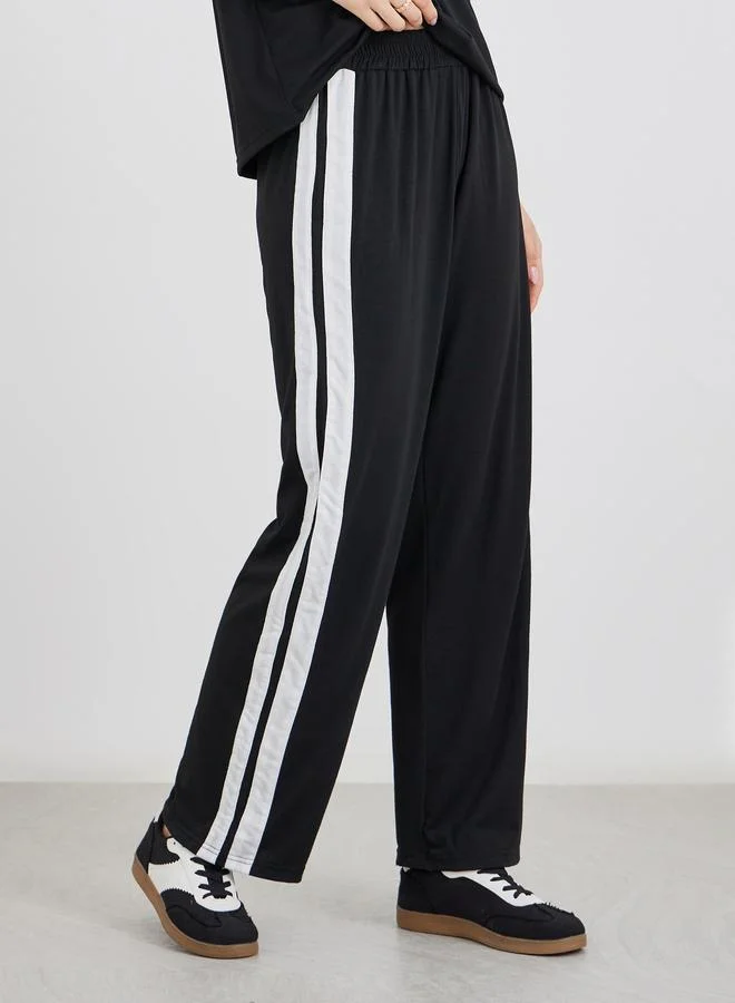 Take Two Take Two Side Striped Panel Regular T-Shirt and Joggers Co-Ords