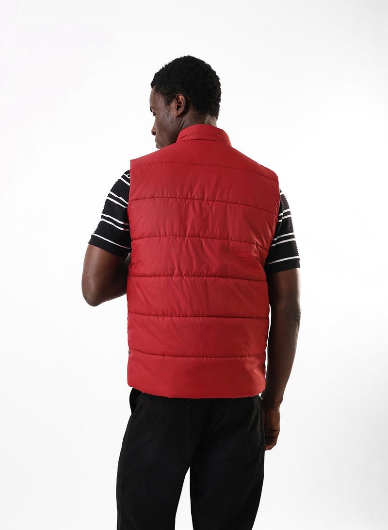 Dennis Lingo Men's Maroon & Navy 100% Polyester Gilet Regular Fit Jacket - Image 3