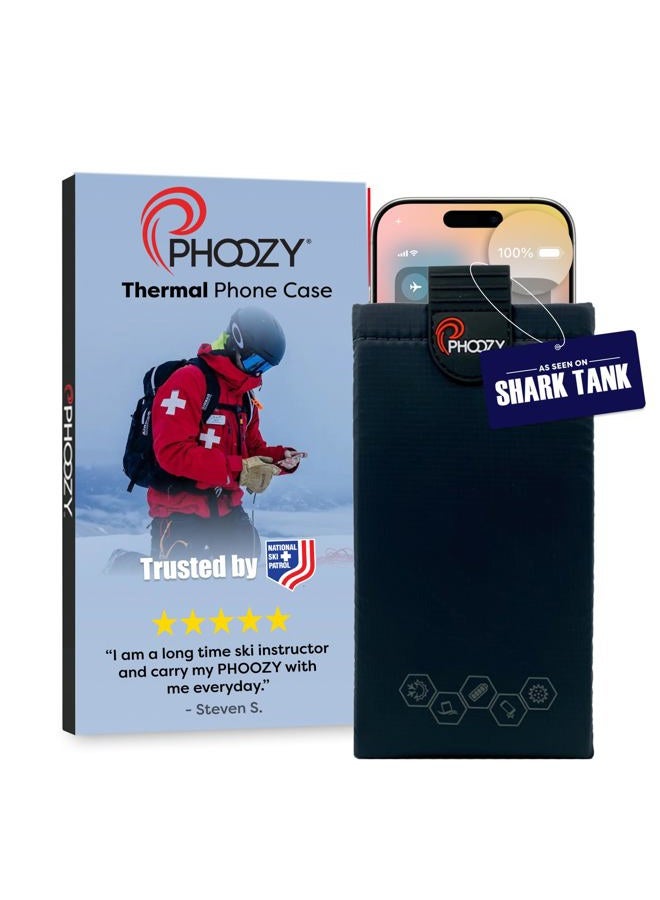 PHOOZY XP3 Thermal Phone Case with Patented Chromium Barrier - Insulated Pouch Extends Battery Life 4X in Cold Weather - Military-Grade Protection for Skiers and Snowboarders - Large Black - Image 1