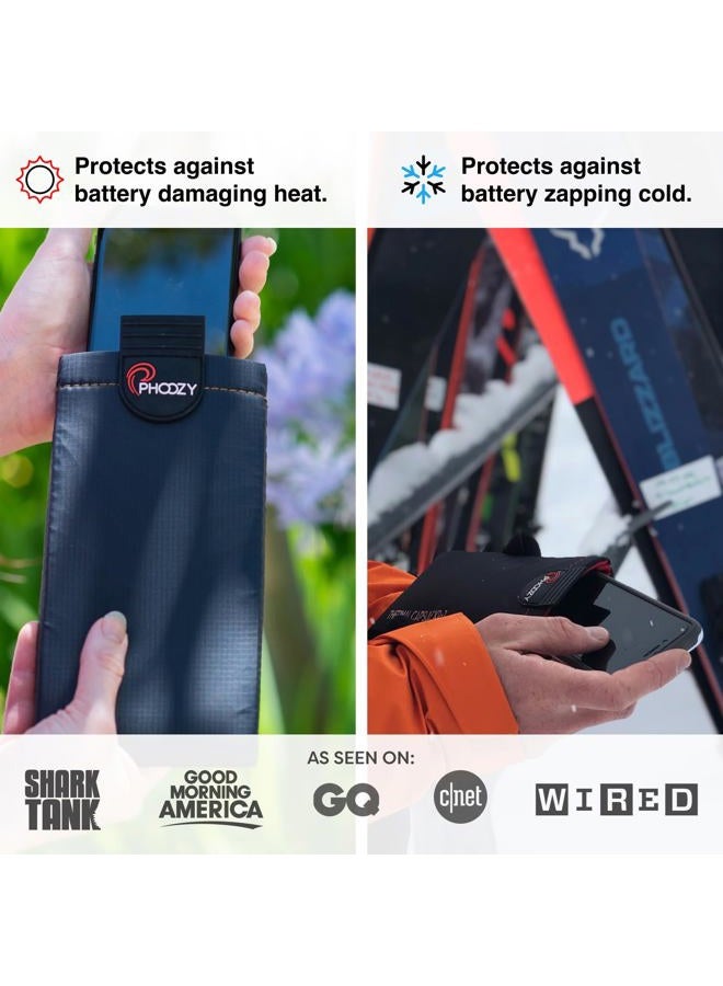 PHOOZY XP3 Thermal Phone Case with Patented Chromium Barrier - Insulated Pouch Extends Battery Life 4X in Cold Weather - Military-Grade Protection for Skiers and Snowboarders - Large Black - Image 5