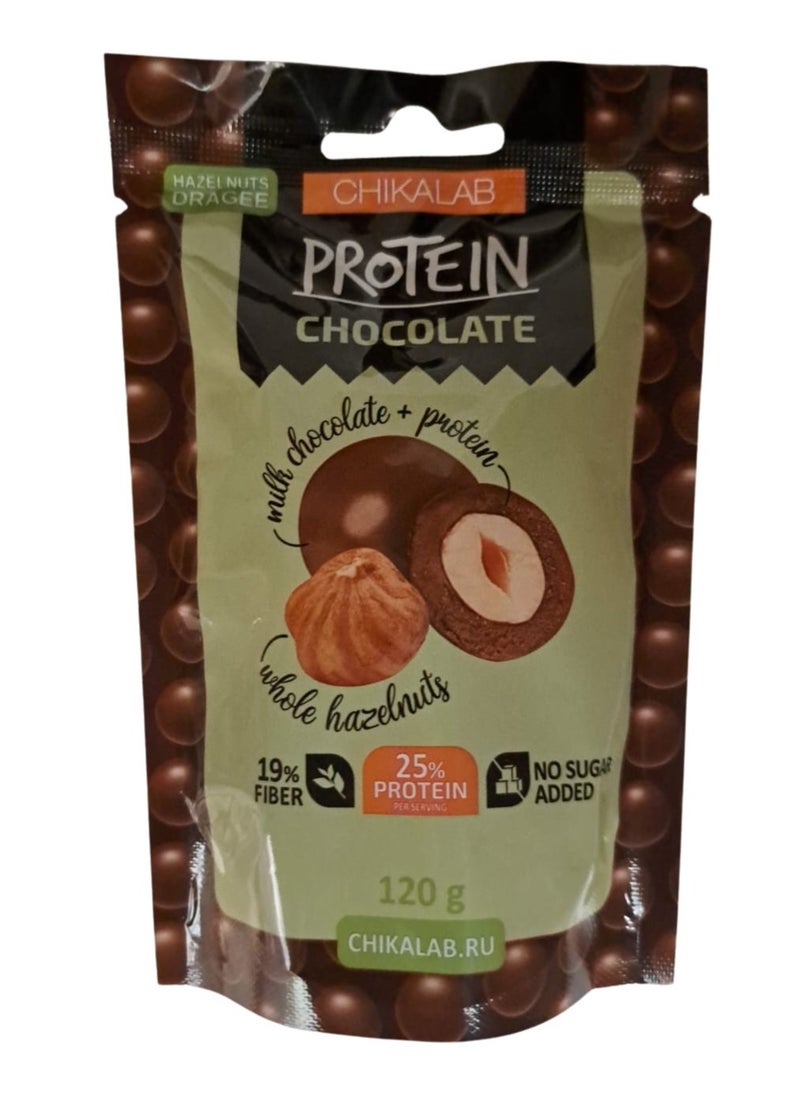 Chikalab Protein Chocolate Hazelnuts Dragee No Sugar Added 120g  - Image 1