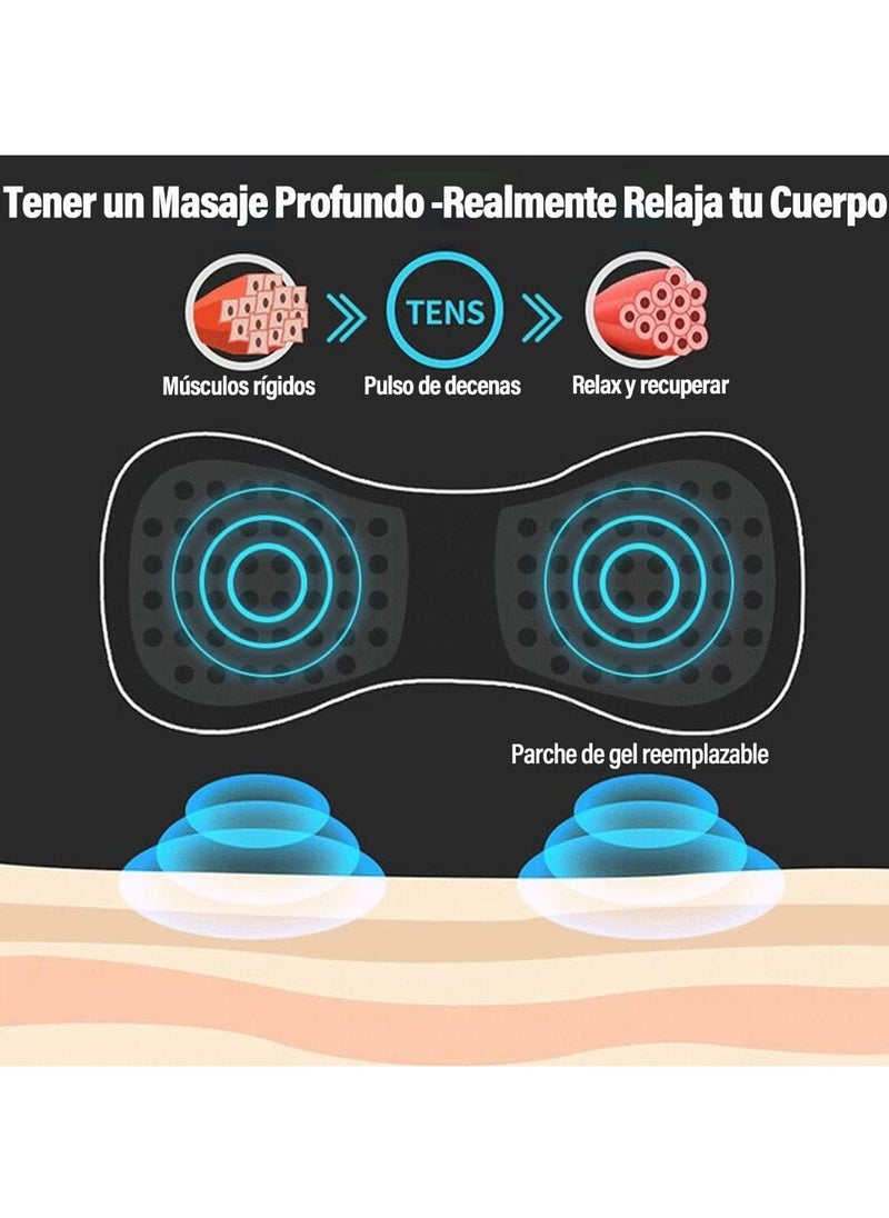 HW Mini Electric Neck Massager - EMS Muscle Stimulator Massage Pad for Pressure Relief - Portable Adjustable Frequency Massager 8 Modes (5 Pieces Replaceable & Rechargeable Type)  - Image 4