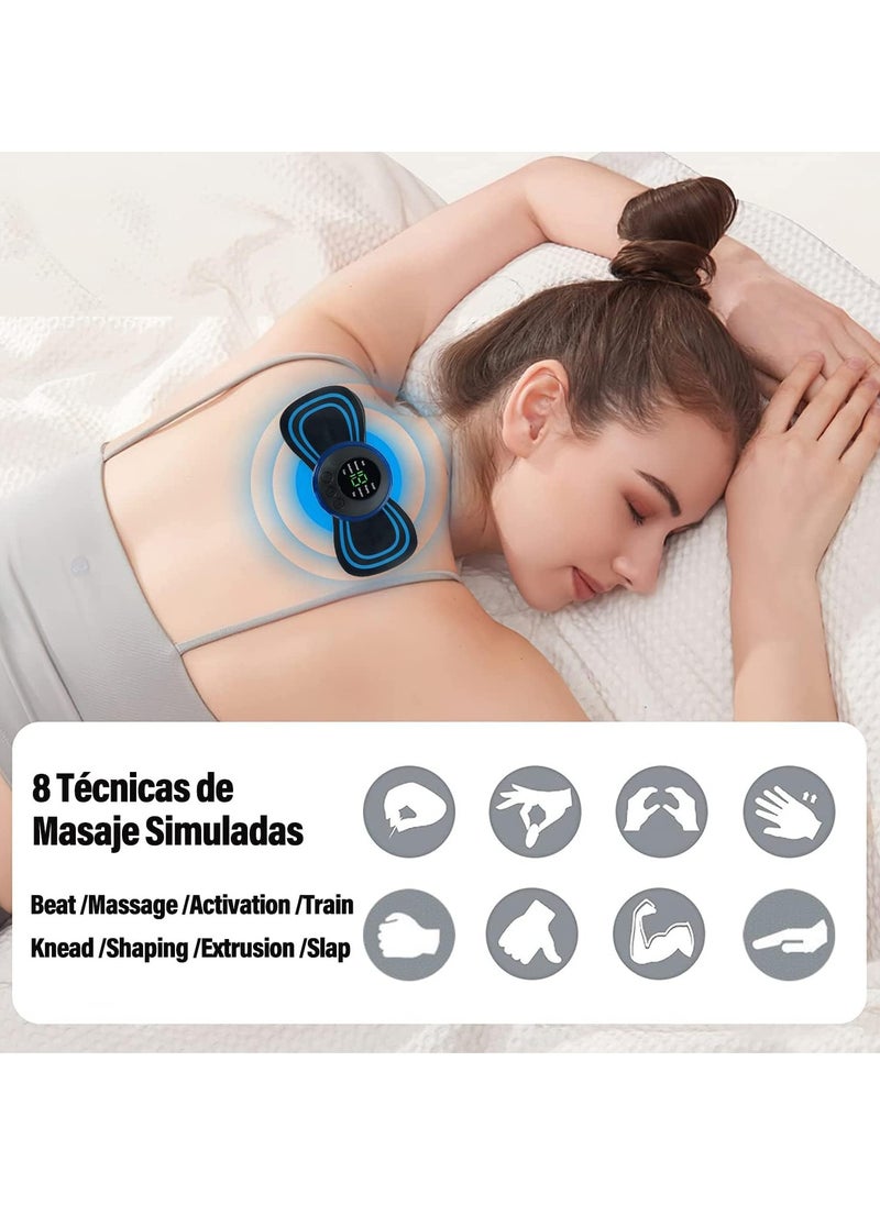 HW Mini Electric Neck Massager - EMS Muscle Stimulator Massage Pad for Pressure Relief - Portable Adjustable Frequency Massager 8 Modes (5 Pieces Replaceable & Rechargeable Type)  - Image 2