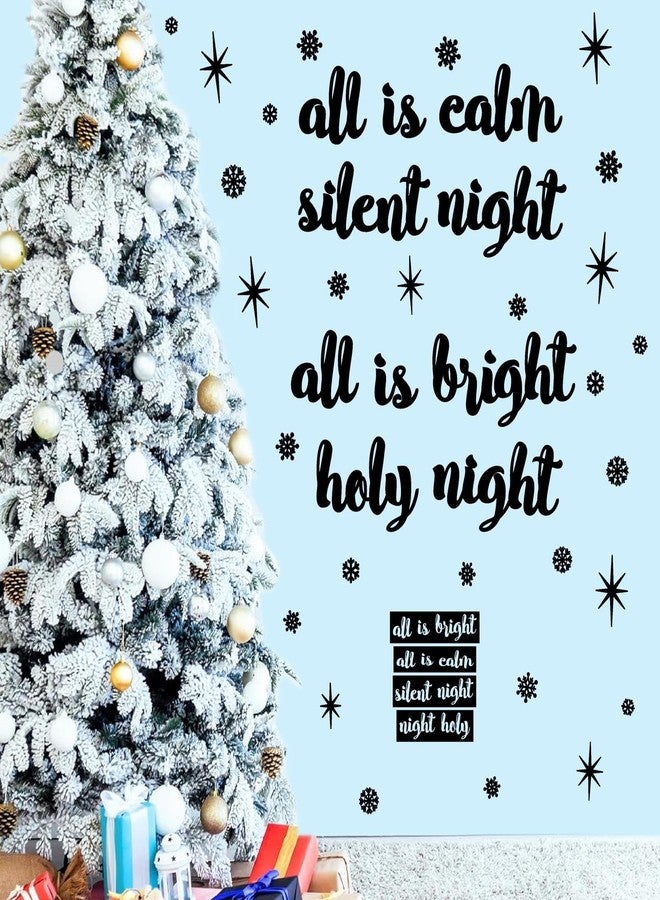 Kazova Christmas Quote Wall Stickers Vinyl All is Calm All is Bright Christmas Wall Stickers Removable Floor Stairs Decals Xmas Phrase Decals Silent Night Holy Night Holiday Decorations - Image 4
