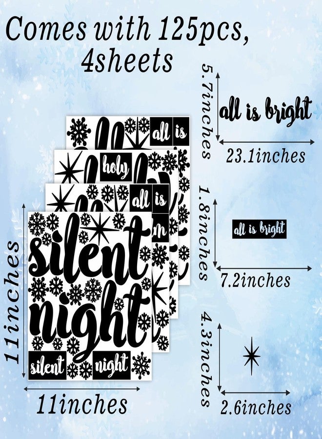 Kazova Christmas Quote Wall Stickers Vinyl All is Calm All is Bright Christmas Wall Stickers Removable Floor Stairs Decals Xmas Phrase Decals Silent Night Holy Night Holiday Decorations - Image 5