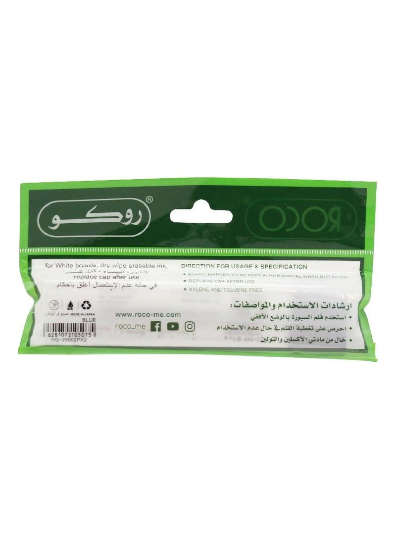 ROCO Pack of 2 Blue Color Roco Whiteboard Marker, Dry Erase  - Image 3
