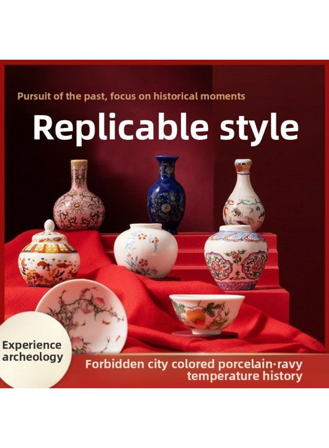 Archaeological Blind Box Digging Song Porcelain Palace Color Porcelain Blue And White Porcelain Big Country Porcelain Internet Celebrity Toys Children's Small Handmade Wholesale-Color:Color Porcelain-lotus Pattern Jar Simple Delivery Tool  - Image 2