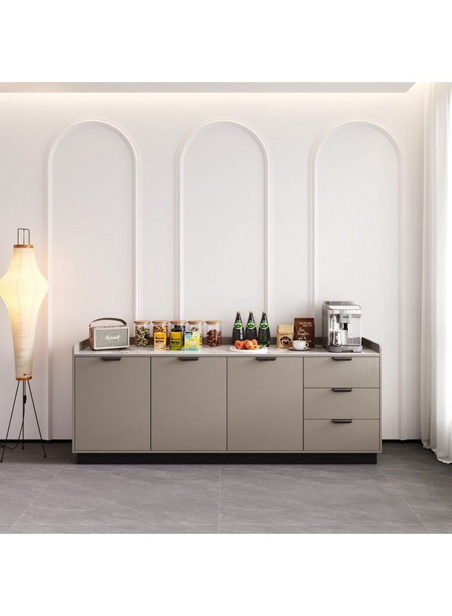 Home Box خزانة جانبية من الحجر المسحوق لنتون مع 3 أبواب و 3 أدراج 45 × 80 × 200 سم - Image 1