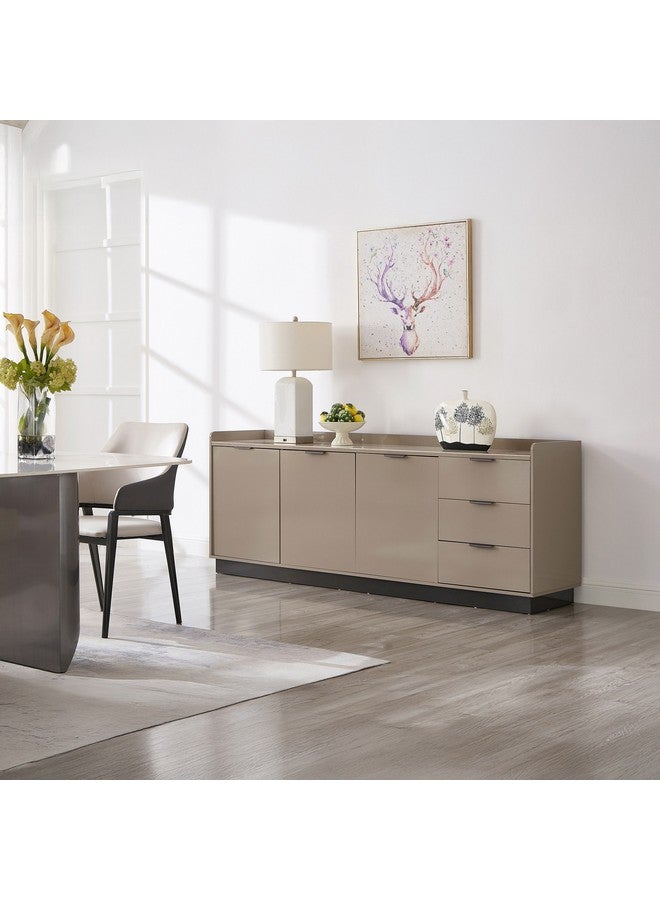 Home Box خزانة جانبية من الحجر المسحوق لنتون مع 3 أبواب و 3 أدراج 45 × 80 × 200 سم - Image 2