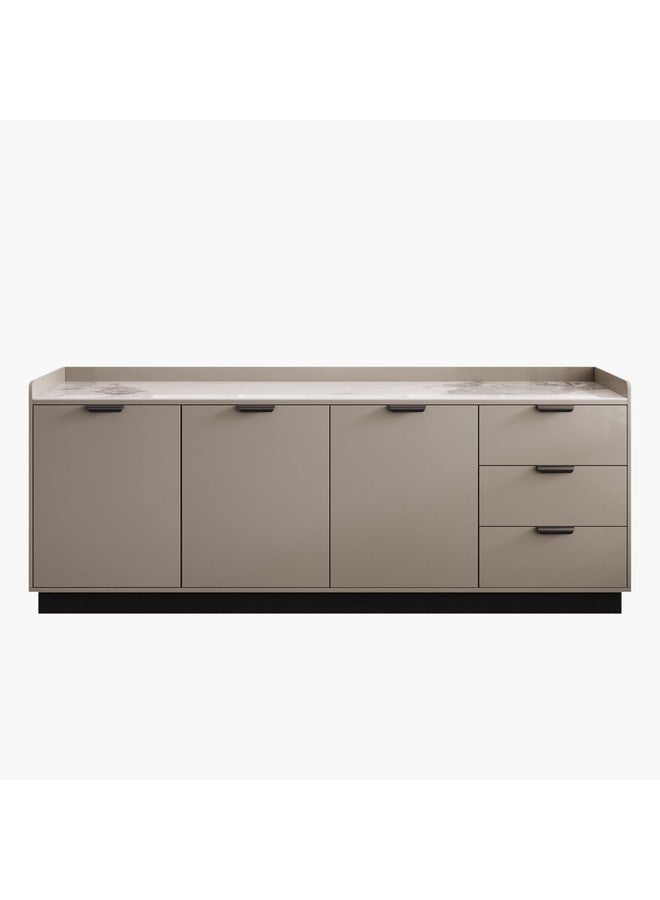 Home Box خزانة جانبية من الحجر المسحوق لنتون مع 3 أبواب و 3 أدراج 45 × 80 × 200 سم - Image 4