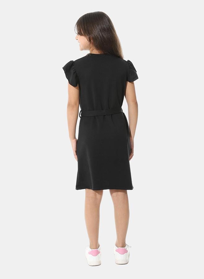 Red Circle Front Printed Dress g05 - Image 3
