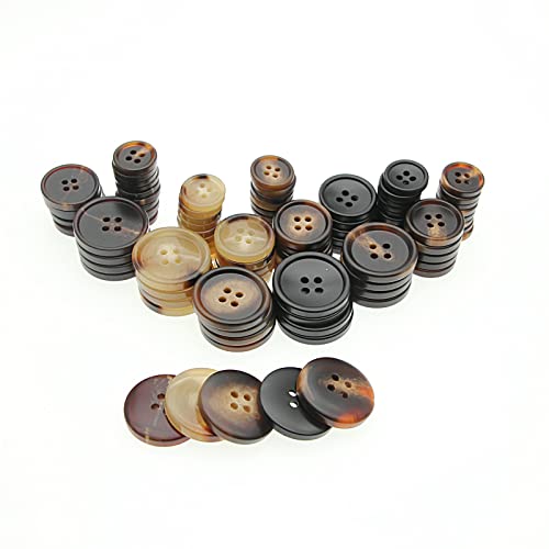 SHUNLI Mixed Resin Sewing Buttons 110 PCS, Round Bulk Buttons for DIY Sewing Crafts,Coats,Suits, 5 Color 3 Size(15mm,20mm,25mm) SHUNLI - Image 5