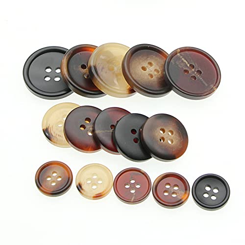 SHUNLI Mixed Resin Sewing Buttons 110 PCS, Round Bulk Buttons for DIY Sewing Crafts,Coats,Suits, 5 Color 3 Size(15mm,20mm,25mm) SHUNLI - Image 3