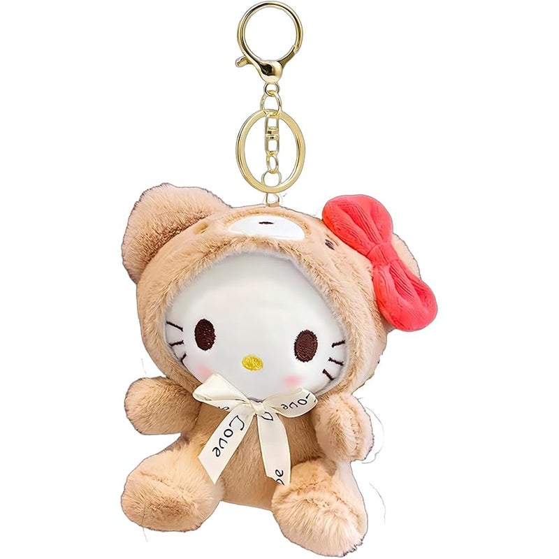 Bandfol Cartoon Bag Charms Cute Plush Keychain for Women Girls, 5 Soft Backpack Key Chain Cute Stuffed Animals Bag Keychain - Image 1