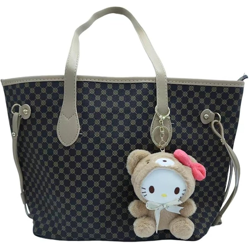 Bandfol Cartoon Bag Charms Cute Plush Keychain for Women Girls, 5 Soft Backpack Key Chain Cute Stuffed Animals Bag Keychain - Image 2