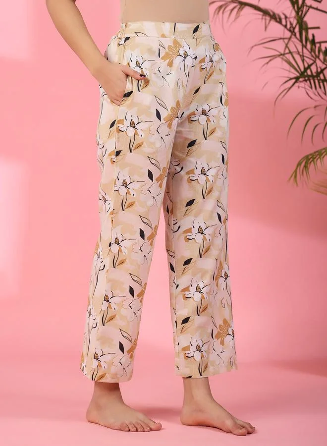 sanskrutihomes sanskrutihomes Cotton Floral Print Shirt and Pyjama Set