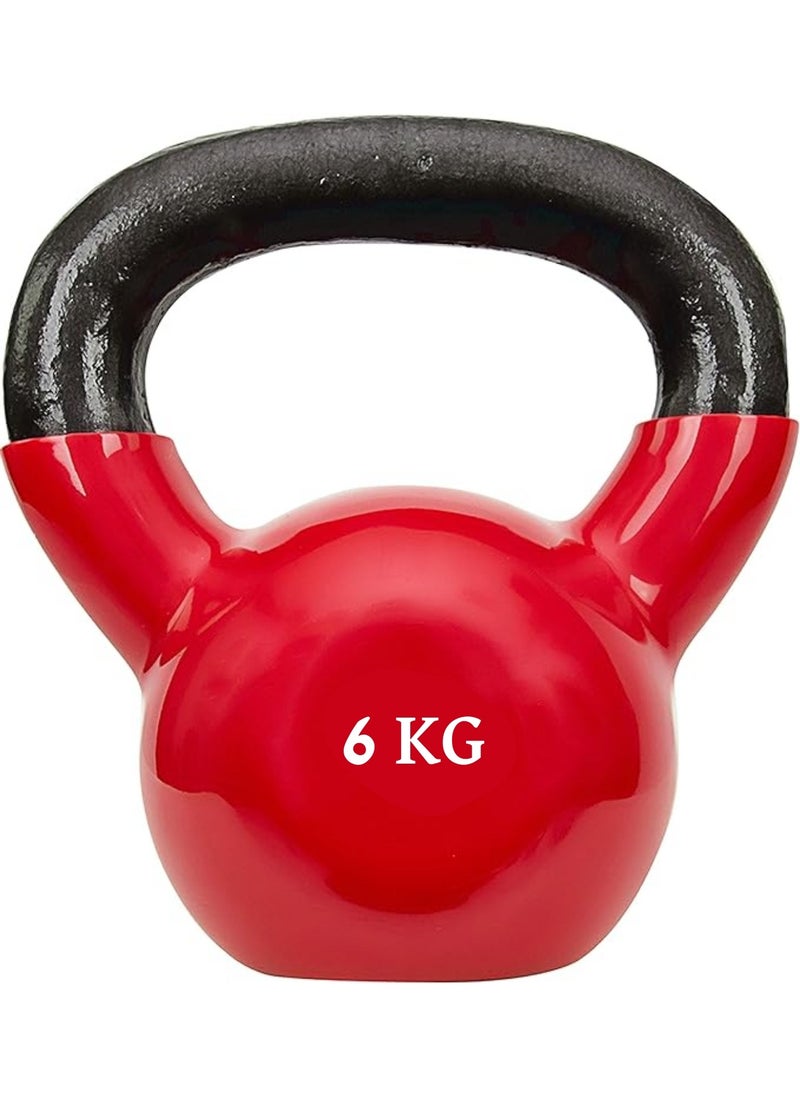 MAAS - A 6 Kg Kettle bell Exercise Tool in Red with a Black Handle - Image 1