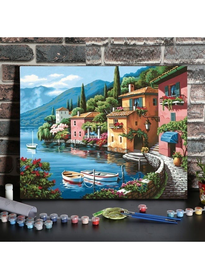 Painting by Number Kits for Adult, DIY Canvas Oil Painting Kit for Kids or Beginner with Paint brushes Acrylic Pigment Drawing Paintwork 16x20inch Without Frame (Sea view) - Image 4