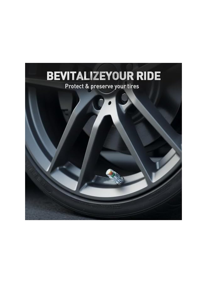 S-TOP 4 PCS Tire Pressure Monitoring Valve Caps 2.4 Bar 36 PSI 3-Color Visual Alert Universal for Most Cars Motorcycles E-Bikes Silver - Image 3