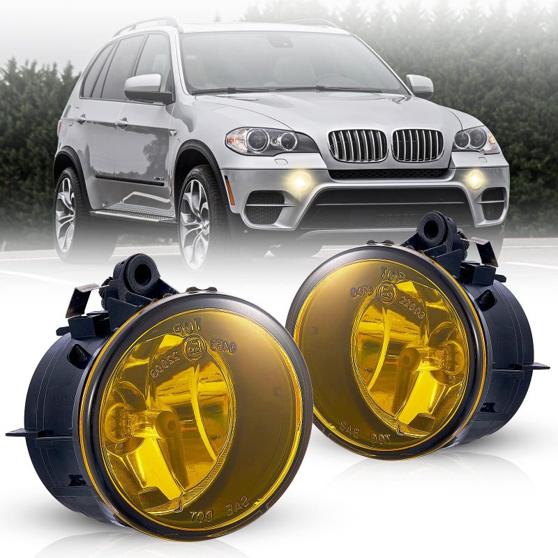WEISIGAO Fog Lights Compatible with BMW X1 X2 X3 X4 F48 F39 F25 F26 Halogen Lamp wo Adaptive Headlamps X5 X6 F15 F16 20112021 1 Pair Yellow Lens