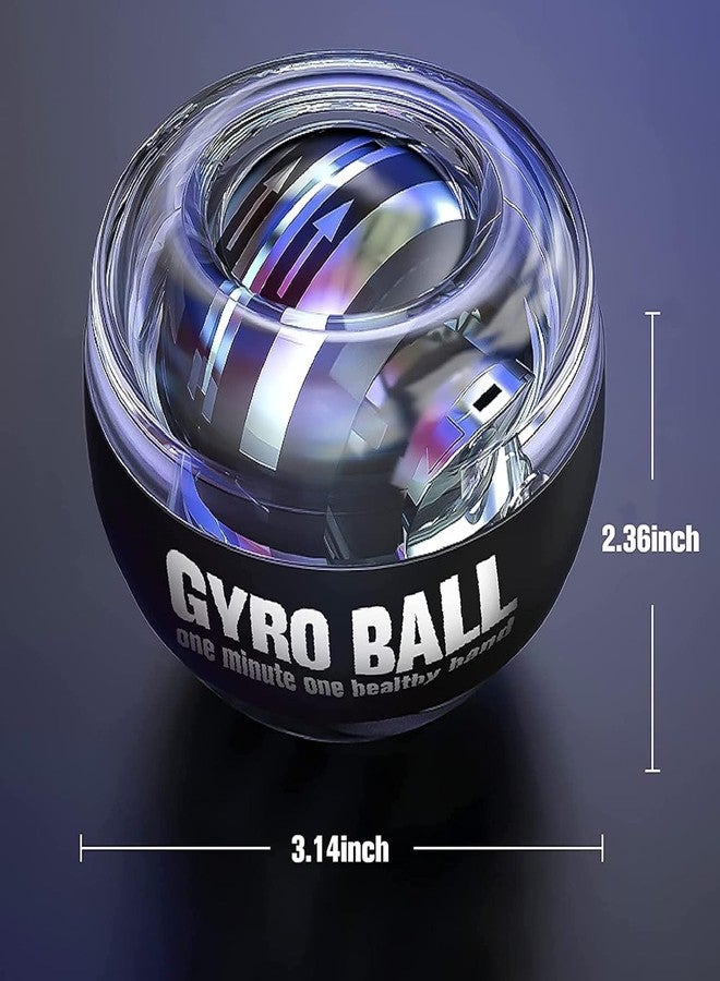 SANGOZ Advanced Gyro Wrist Ball - Enhancing Arms, Fingers, and Wrists with Auto-Start Technology for Powerful Muscles and Bones (Platinum Core, Lights, Black) - Image 3