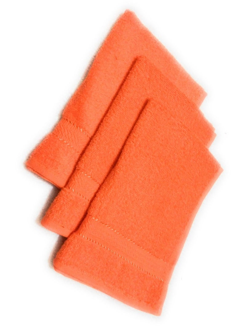 Cotton Colors Cotton Colors Cotton Hand Towel (Pack of 3, Large Size, Orange)_D5  - Image 2