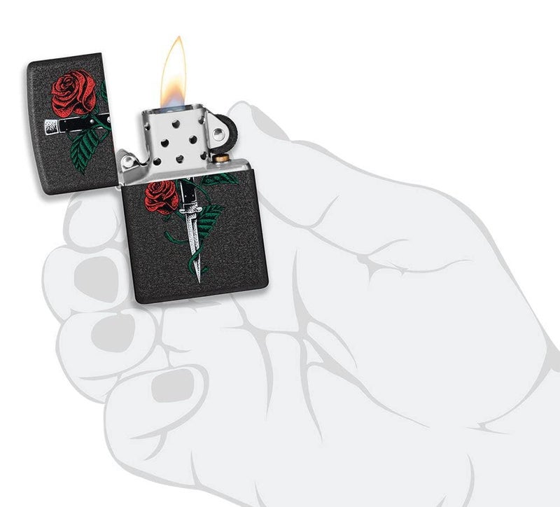 Zippo زيبو روز داغر تاتو ديزاين ولاعة جيب مقاومة للرياح، معتمدة من BIS - Image 4