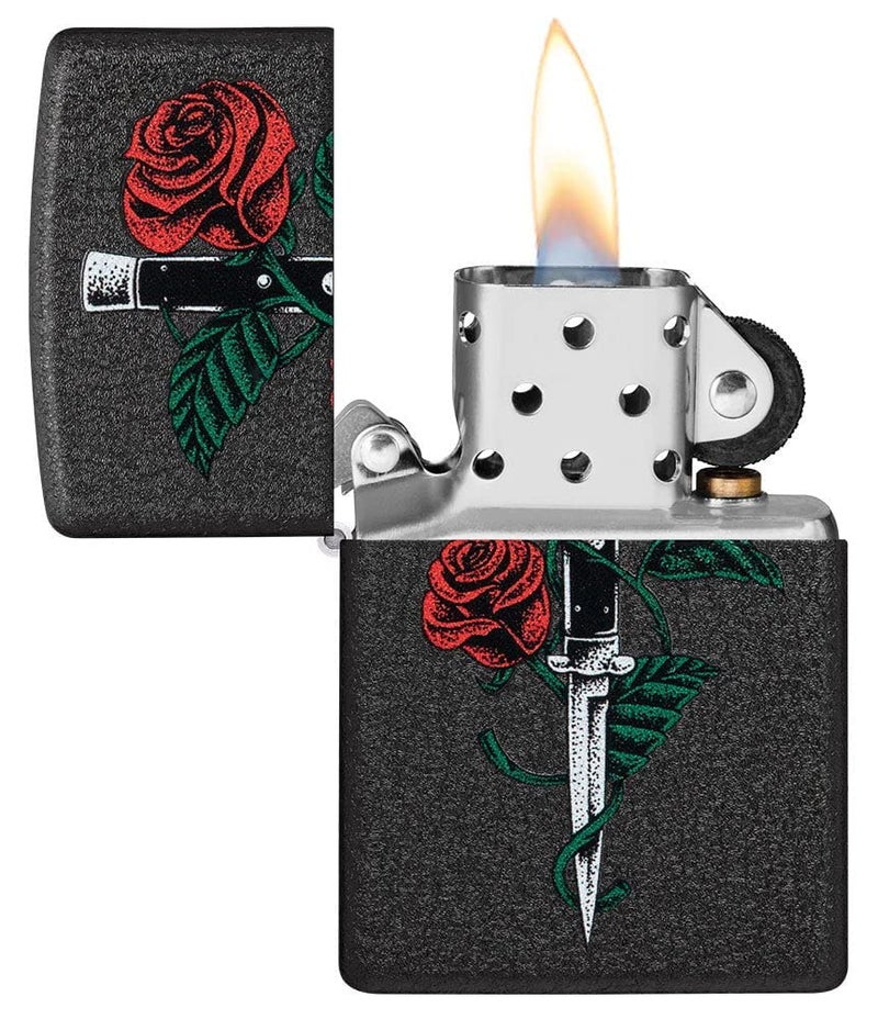 Zippo زيبو روز داغر تاتو ديزاين ولاعة جيب مقاومة للرياح، معتمدة من BIS - Image 3
