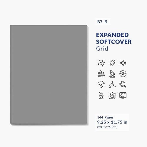 Vela Sciences Advanced B7-B Expanded Softcover Lab Notebook, 9.25 x 11.75 in (23.5 x 30 cm), 144 Pages, Permanent Bound, 70lb Heavyweight Paper (1-Pack, Grid) - Image 2